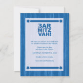 Fett Typ Bar Mitzvah Save the Date in Blau (Rückseite)
