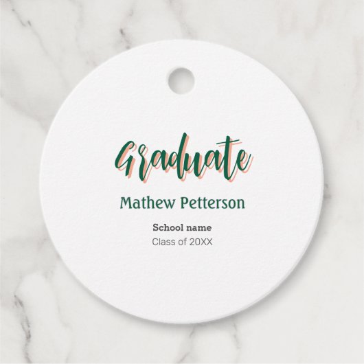 Fett-Typ einfache schwarze Klasse moderne Abschlus Geschenkanhänger (Vorderseite)