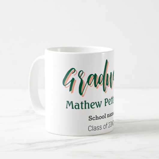 Fett-Typ einfache schwarze Klasse moderne Abschlus Kaffeetasse (Vorderseite Links)