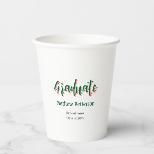 Fett-Typ einfache schwarze Klasse moderne Abschlus Pappbecher (Vorderseite)