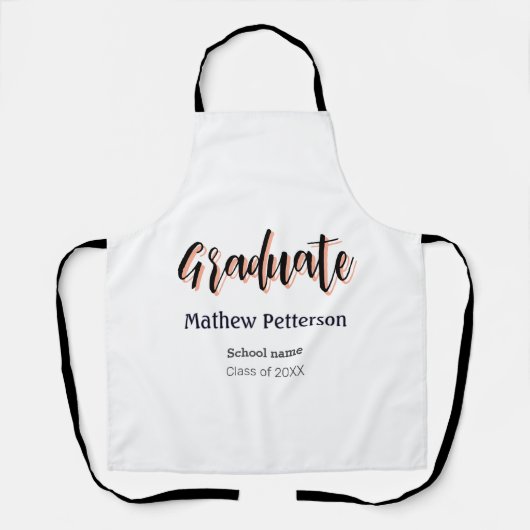 Fett-Typ einfache schwarze Klasse moderne Abschlus Schürze (Vorderseite)