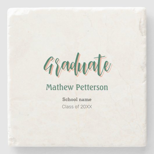 Fett-Typ einfache schwarze Klasse moderne Abschlus Steinuntersetzer (Vorderseite)