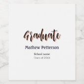 Fett-Typ einfache schwarze Klasse moderne Abschlus Weinetikett (Einzelnes Label)