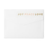 Fett Typ Joy Peace Liebe Holiday Rücksendeadresse (Rückseite)