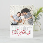 Fett Typ Moderne frohe Weihnachtskarte Einladung (Stehend Vorderseite)