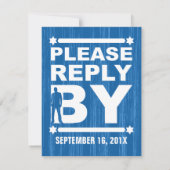 Fett Type Bar Mitzvah Repcard in Blau Einladung (Rückseite)