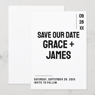 Fett Type Simple Minimalistisch Typografy Wedding Save The Date