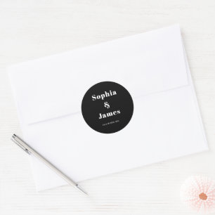 Fett Typografie Black Minimalistisch Wedding Runder Aufkleber