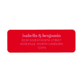 Fett Typografie Bright Red Modern Wedding Address (Vorne)