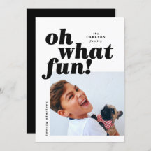 Fett Typografie Colorblock Foto Weihnachtskarte