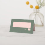 Fett Typografie Einfaches rosa grünes Bat Mitzvah  Platzkarte<br><div class="desc">Fett Typografie Blush Pink und Forest Green Moderne Minimalistische Bat Mitzvah Platzkarte</div>