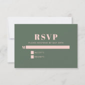 Fett Typografie Einfaches rosa grünes Bat Mitzvah RSVP Karte (Vorderseite)