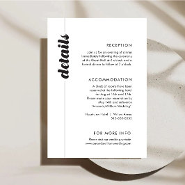 Fett-Typografie-Einsteckkarte für die Hochzeitsdet Begleitkarte