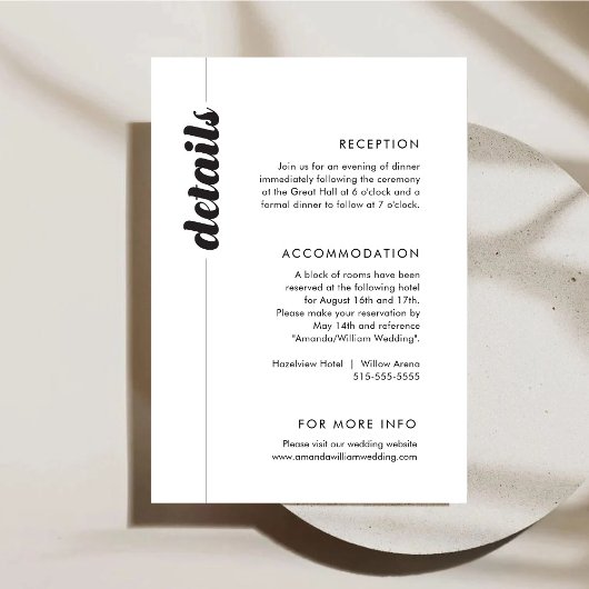 Fett-Typografie-Einsteckkarte für die Hochzeitsdet Begleitkarte