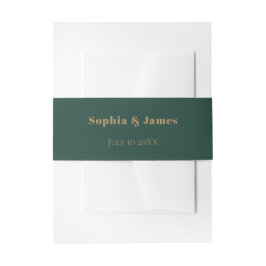 Fett Typografie Emerald Green Gold Minimal Wedding Einladungsbanderole