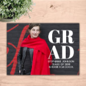 Fett Typografie Foto Abschluss | weiß Einladung