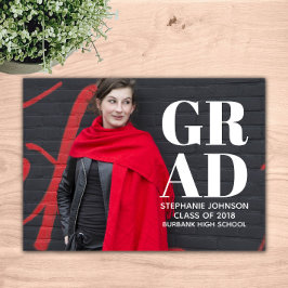 Fett Typografie Foto Abschluss | weiß Einladung