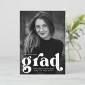 Fett-Typografie-Foto-Graduierungspartei Einladung (Stehend Vorderseite)
