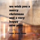 Fett Typografie frohe Weihnachtsboutique Name Blac Fensteraufkleber (Blatt 2)