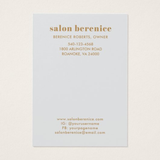 Fett Typografie Gold Monogram Haar Clips Display (Rückseite)