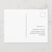 Fett-Typografie-Hochzeit-RSVP-Reaktion Ankündigungspostkarte (Rückseite)