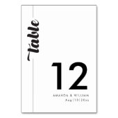 Fett-Typografie-Hochzeitkarte für Tischnummer (Vorderseite)