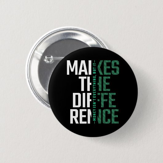 Fett Typografie Inspirierend "Make the Different" Button (Vorne & Hinten)