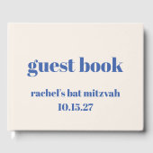 Fett Typografie Ivory Blue Custom Niedlich Bat Mit Gästebuch (Vorderseite)