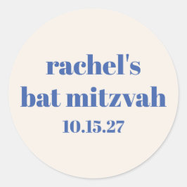 Fett Typografie Ivory Blue Custom Niedlich Bat Mit Runder Aufkleber