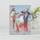 Fett Typografie Joy Foto Holiday Card Einladung (Stehend Vorderseite)