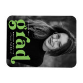 Fett Typografie Lime Green Foto Abschluss Magnet (Horizontal)
