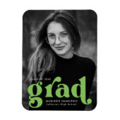 Fett Typografie Lime Green Foto Abschluss Magnet (Vertikal)