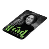 Fett Typografie Lime Green Foto Abschluss Magnet (Linke Seite)