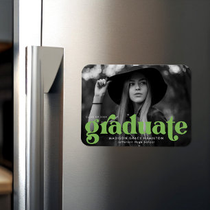 Fett Typografie Lime Green Foto Abschluss Magnet