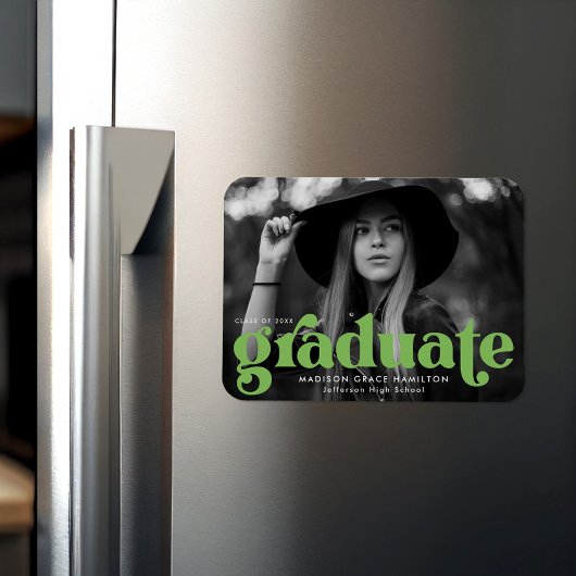 Fett Typografie Lime Green Foto Abschluss Magnet