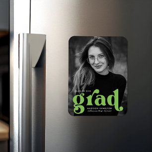 Fett Typografie Lime Green Foto Abschluss Magnet
