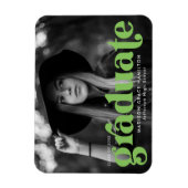 Fett Typografie Lime Green Foto Abschluss Magnet (Vertikal)