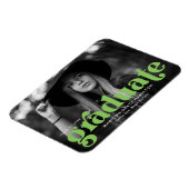 Fett Typografie Lime Green Foto Abschluss Magnet (Linke Seite)