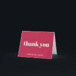 Fett Typografie Magenta Red Ivory Modern Geburtsta Dankeskarte<br><div class="desc">Kühne Typografie Magenta Red Elvory Moderne Geburtstagspartei Custom geklappt Danke Karte</div>