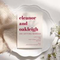 Fett Typografie Magenta und Elfenbeinhochzeit