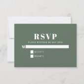 Fett Typografie Minimalistisch Pink Green Bat Mitz RSVP Karte (Vorderseite)