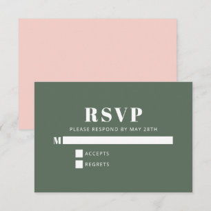 Fett Typografie Minimalistisch Pink Green Bat Mitz RSVP Karte