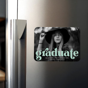 Fett Typografie Minze Green Foto Abschluss Magnet