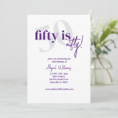 Fett Typografie mit Kalligrafie 50 Nifty Geburtsta Einladung (Stehend Vorderseite)