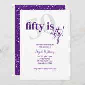 Fett Typografie mit Kalligrafie 50 Nifty Geburtsta Einladung (Vorne/Hinten)