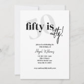 Fett Typografie mit Kalligrafie 50 Nifty Geburtsta Einladung (Vorderseite)