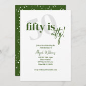 Fett Typografie mit Kalligrafie 50 Nifty Geburtsta Einladung (Vorne/Hinten)