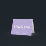 Fett Typografie Moderne Lavender Geburtstagspartei Dankeskarte<br><div class="desc">Fette Typografie in Lavender und White Modern 50. Geburtstagspartei Custom falten Danke Karte</div>