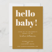 Fett Typografie Moderne Mustard Gold Baby Dusche Einladung (Vorderseite)