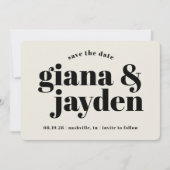 Fett Typografie Moderne Save the Date-Karte Date (Vorderseite)